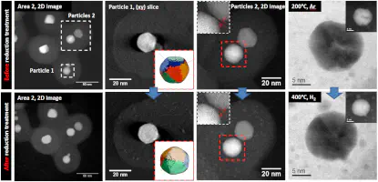 Thermal behavior of Pd@SiO 2 nanostructures in various gas environments: a combined 3D and in situ TEM approach